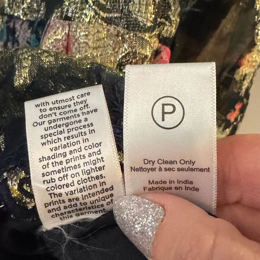 HEMANT & NANDITA Multicolor Rafa Short Floral Long Sleeve Dress - Picture 8 of 11